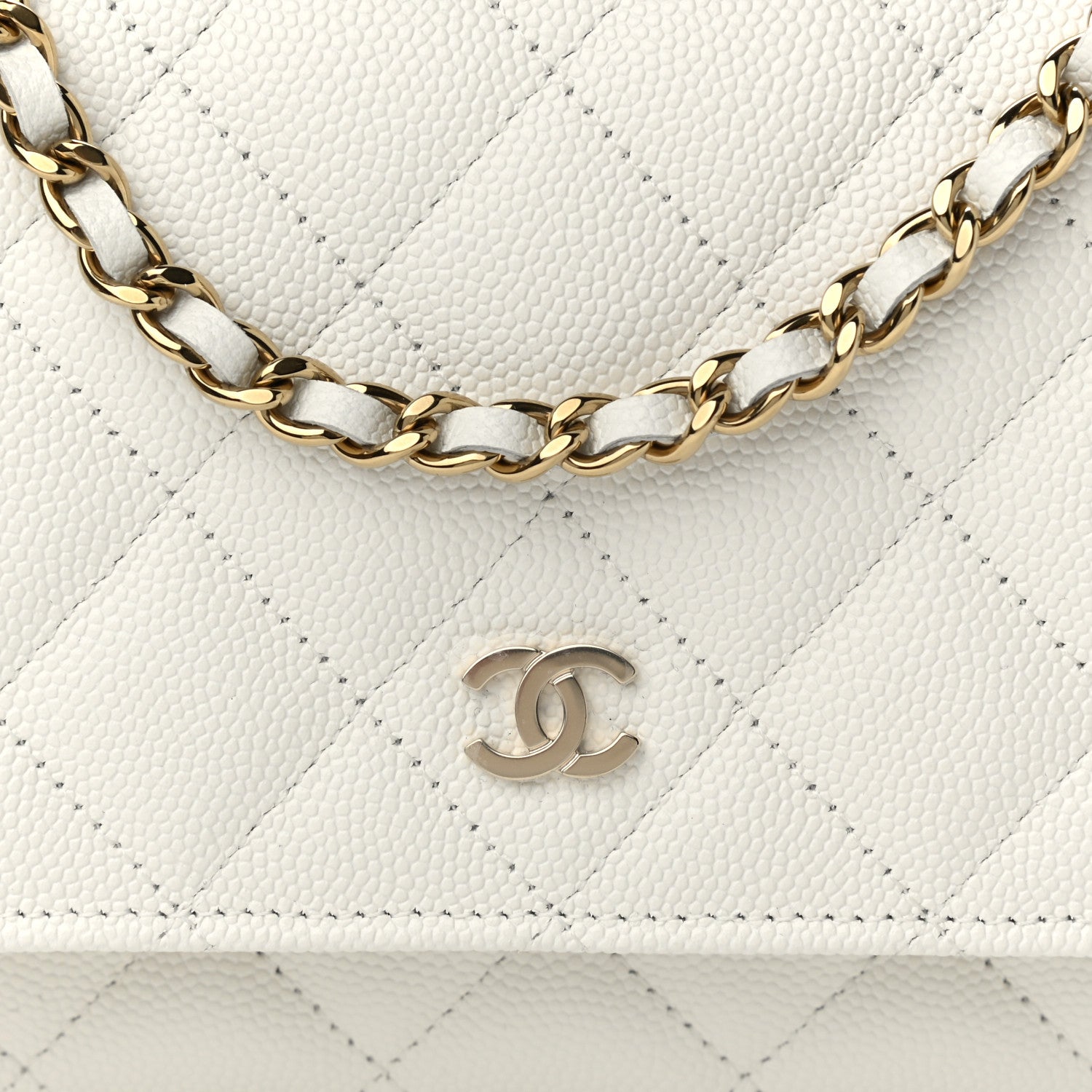 Chanel Caviar Quilted Wallet On Chain WOC White 9 of 12