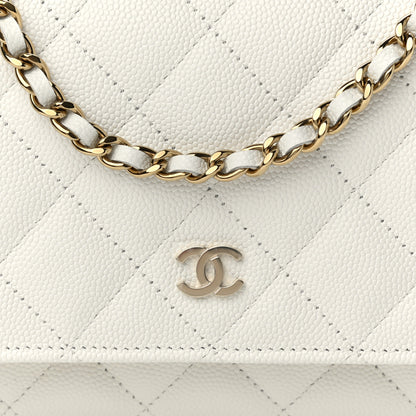 Chanel Caviar Quilted Wallet On Chain WOC White 9 of 12