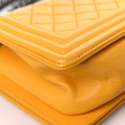 Chanel Lambskin Quilted Medium Boy Flap Yellow 10 of 27