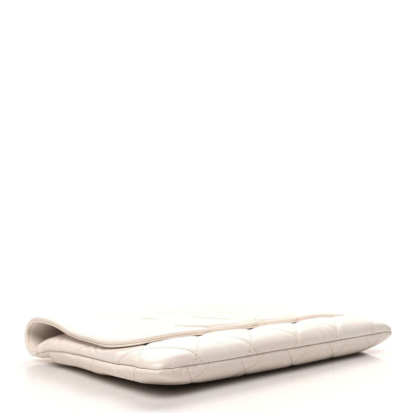 Goatskin Quilted Timeless CC Clutch White