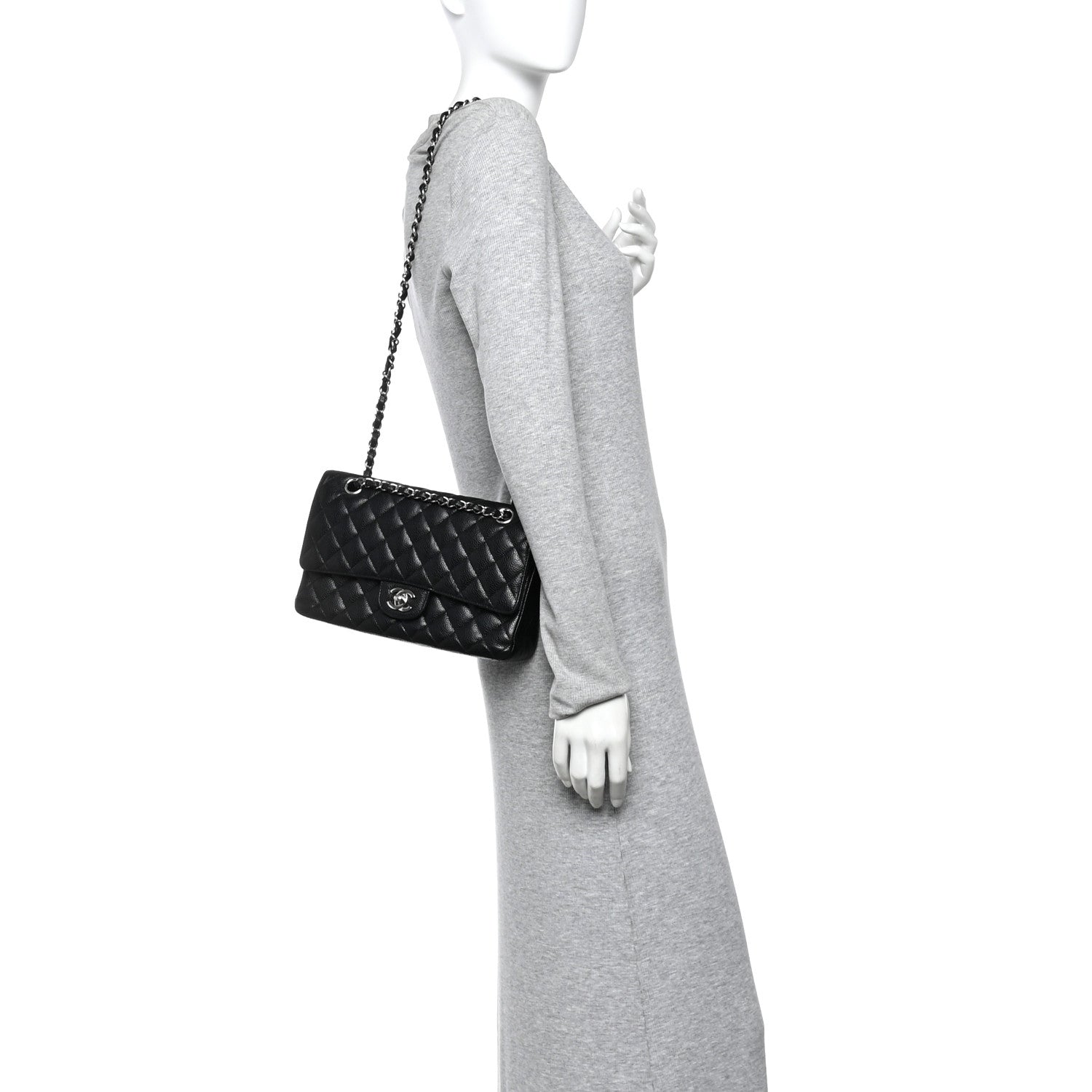 Chanel Caviar Quilted Medium Double Flap Black 2 of 10