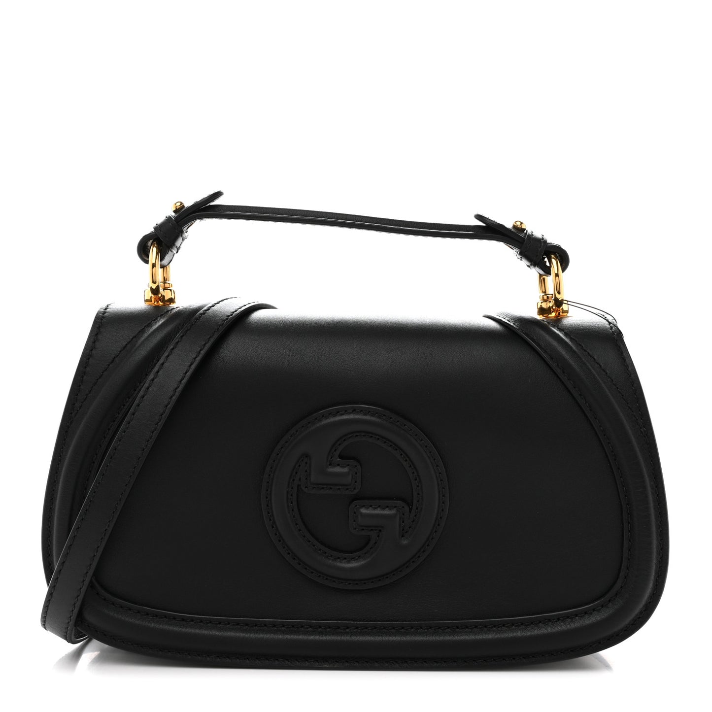 Arabella Calfskin Medium Blondie Top Handle Bag  Black