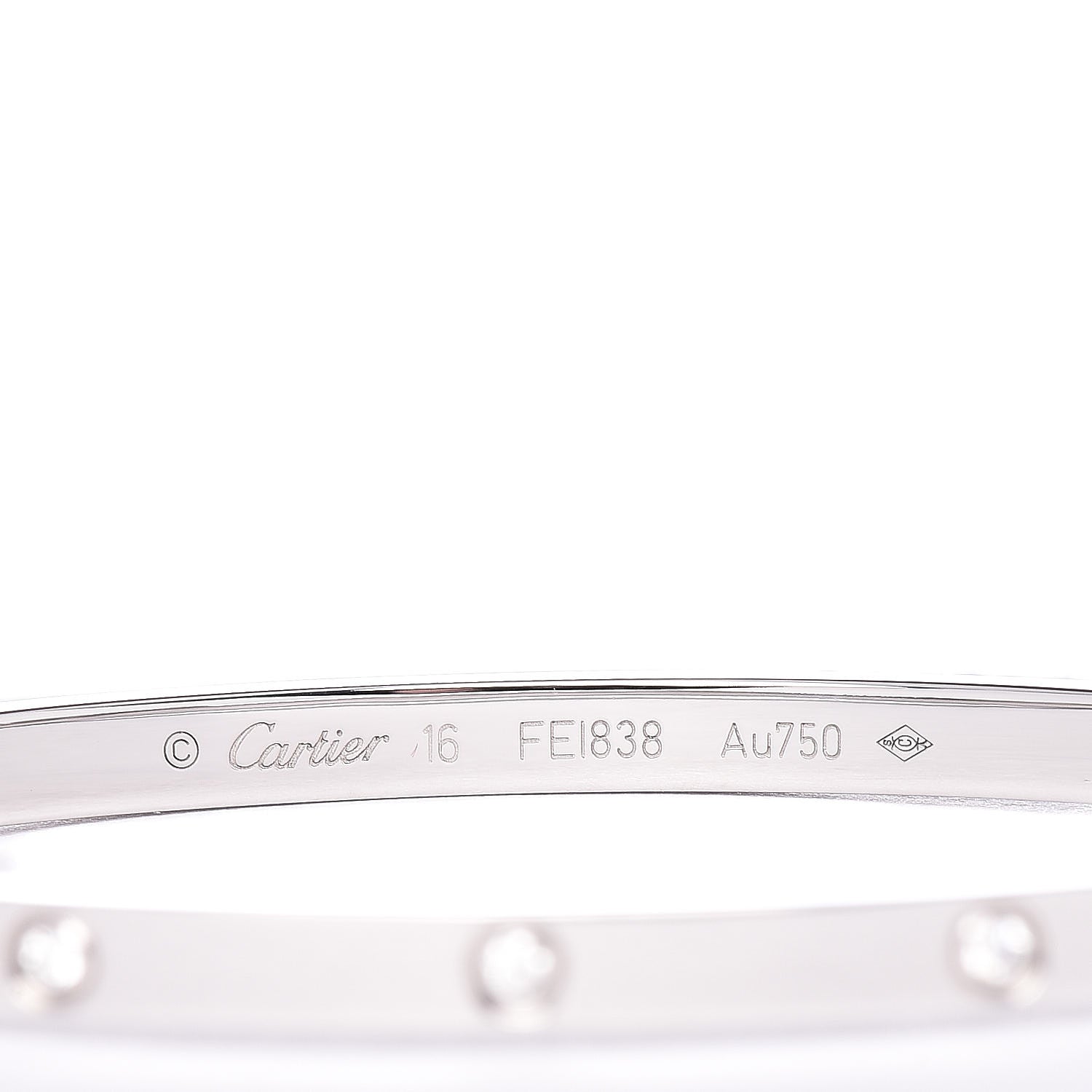 Cartier 18K White Gold 10 Diamond Small LOVE Bracelet 16 4 of 5