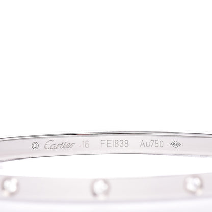 Cartier 18K White Gold 10 Diamond Small LOVE Bracelet 16 4 of 5
