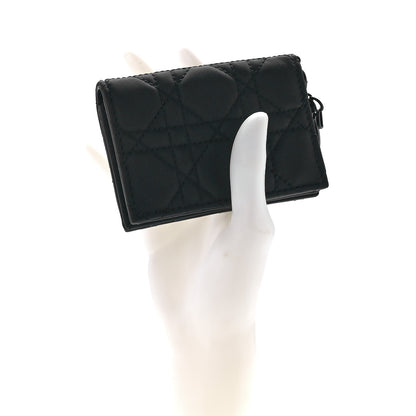 Christian Dior Ultra Matte Calfskin Small Lady Dior Flap Card Holder Black 2 of 11