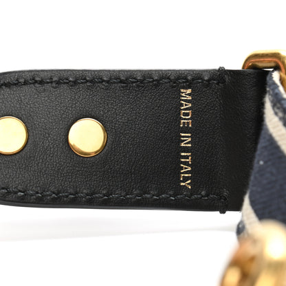 Christian Dior Canvas Embroidered Shoulder Strap Blue 3 of 5