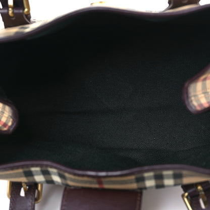 Burberry Haymarket Check Buckle Satchel Chocolate 5 of 8