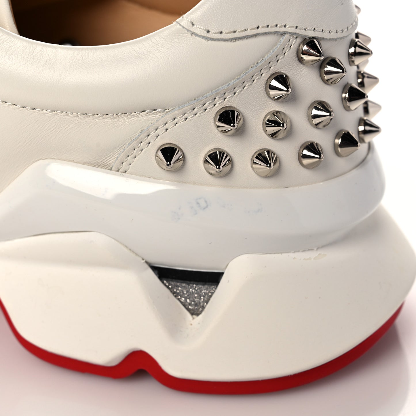 Calfskin Spike VRS 2018 Sneakers 37.5 Snow Silver