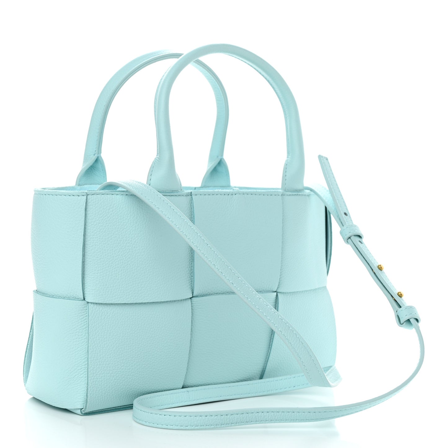 Grained Calfskin Maxi Intrecciato Mini Arco Tote Pale Blue