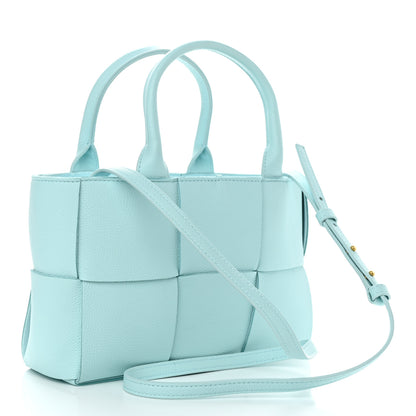 Bottega Veneta Grained Calfskin Maxi Intrecciato Mini Arco Tote Pale Blue 4 of 11