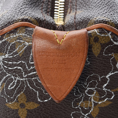 Louis Vuitton Monogram Dentelle Speedy 30 Silver 9 of 18