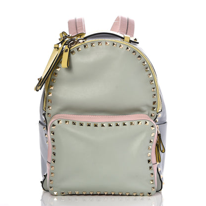 Valentino Garavani Calfskin Watercolor Medium Rockstud Backpack Rose Green Yellow Sky 1 of 6