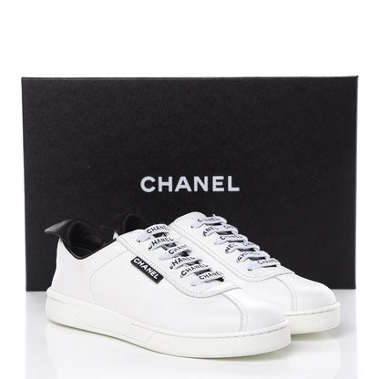 Chanel Calfskin CC Sneakers 37 White 10 of 10