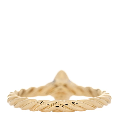 David Yurman 18K Yellow Gold Diamond 8mm Cable Collectibles Quatrefoil Pave Stack Ring 49 5 4 of 5