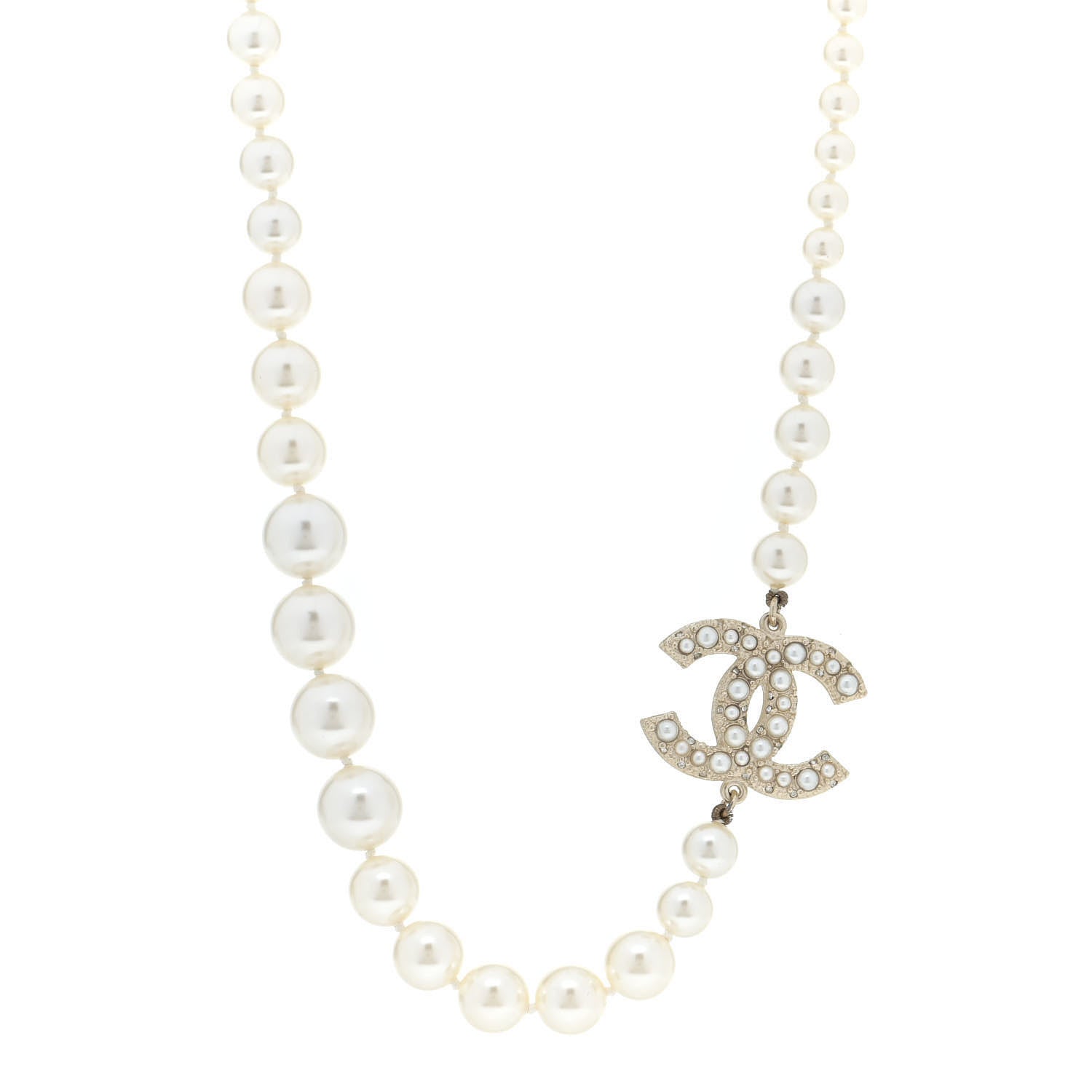 Chanel Pearl CC 100th Anniversary Necklace Light Gold 1 of 7