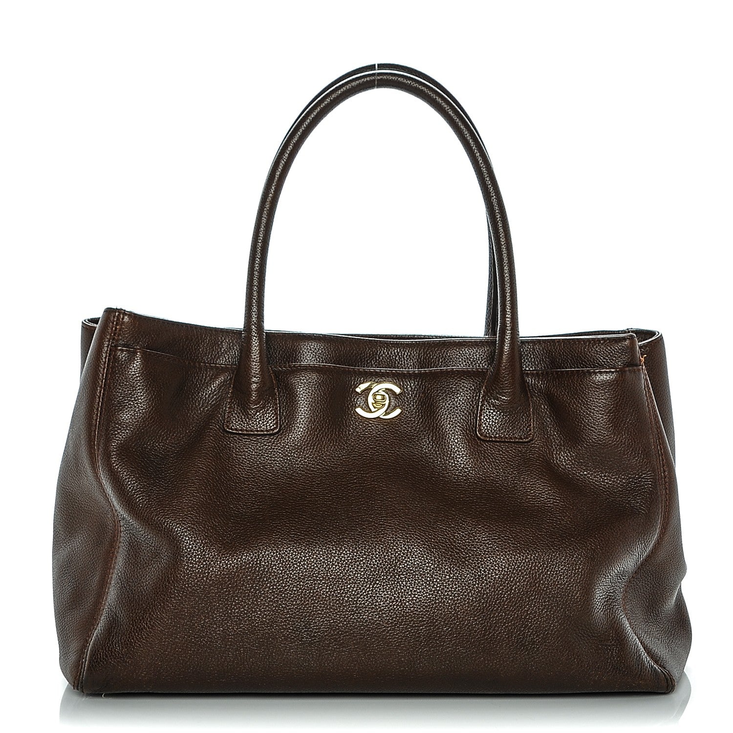 Chanel Calfskin Cerf Executive Shopper Tote Brown 1 of 8