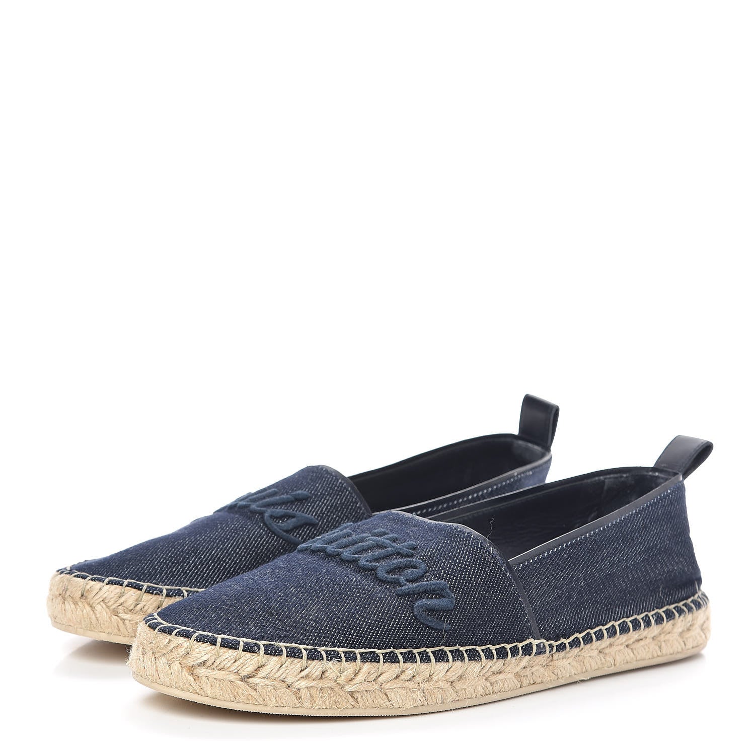 Louis Vuitton Canvas Waterfall Espadrille Flats 38 Marine 3 of 12