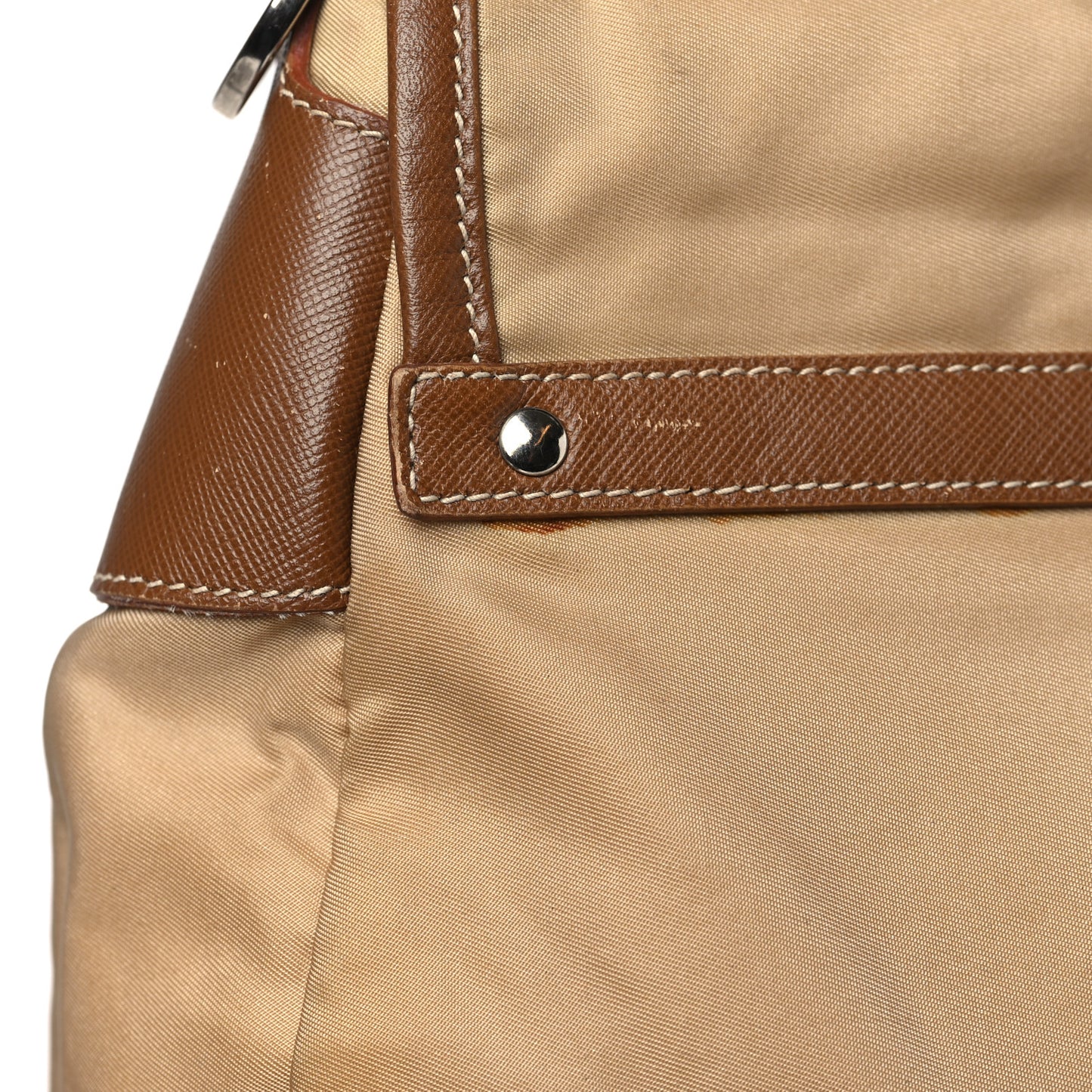 Tessuto Nylon Messenger Bag Beige