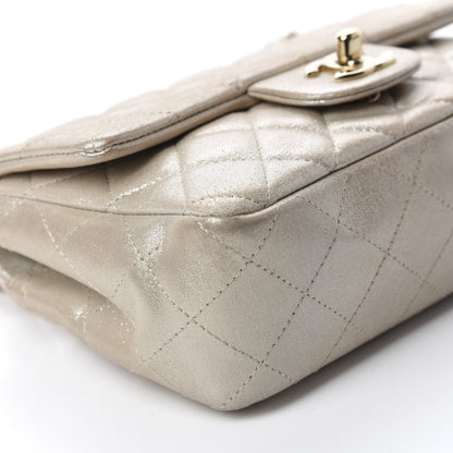 Chanel Iridescent Calfskin Quilted Mini Rectangular Flap Light Gold 6 of 11