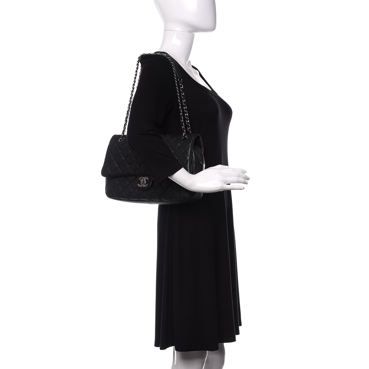 Chanel Caviar Quilted Jumbo Easy Flap Black 3 of 11