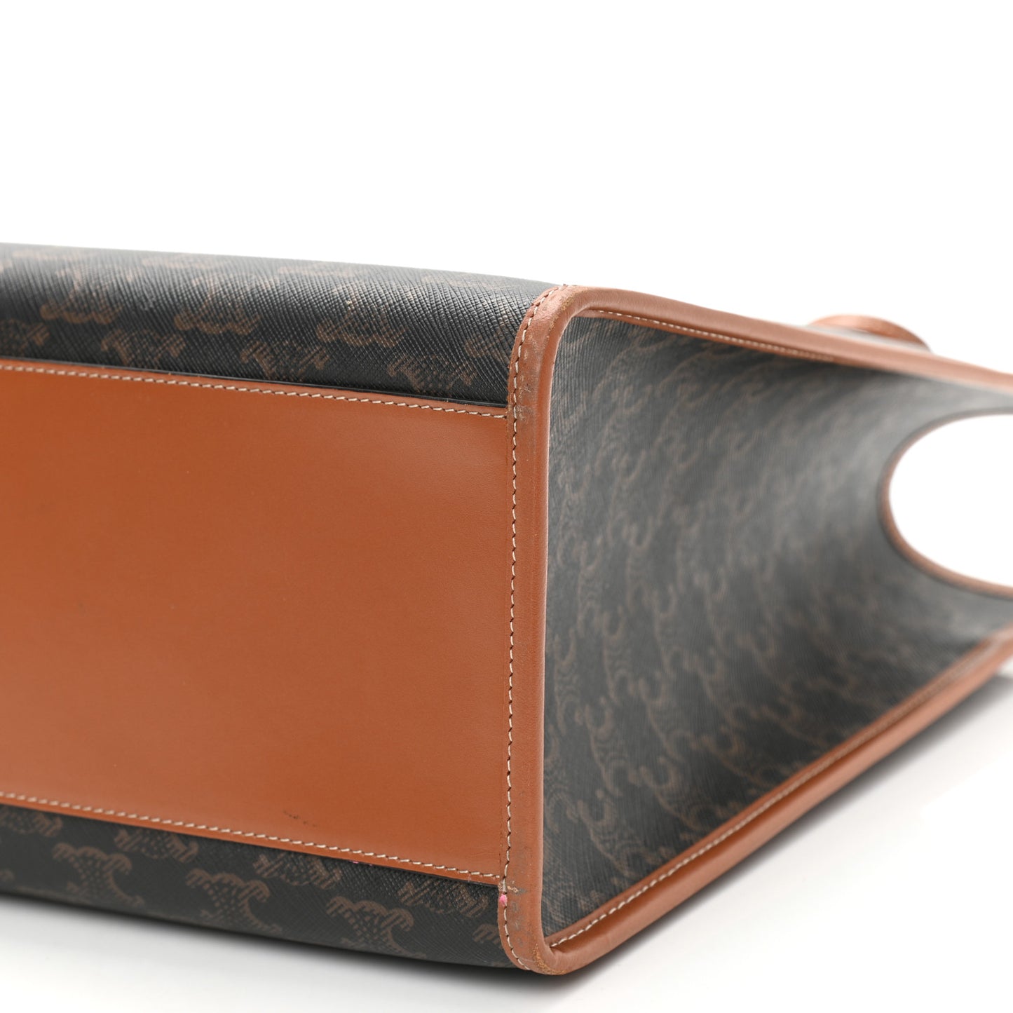 Triomphe Canvas Calfskin Horizontal Cabas Tan