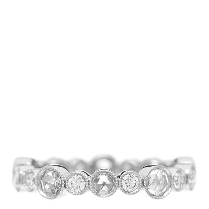 Tiffany Platinum Diamond Narrow Cobblestone Band Ring 49 5 1 of 3