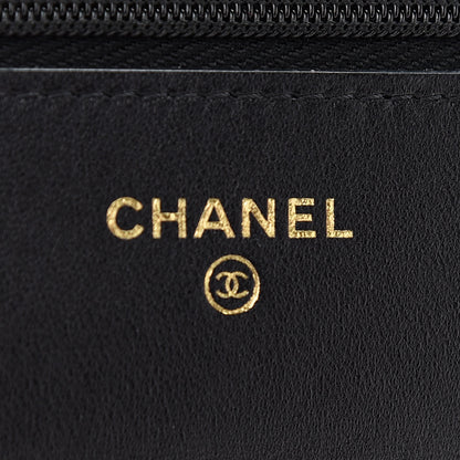 Chanel Lambskin Quilted Wallet On Chain WOC Black 5 of 9