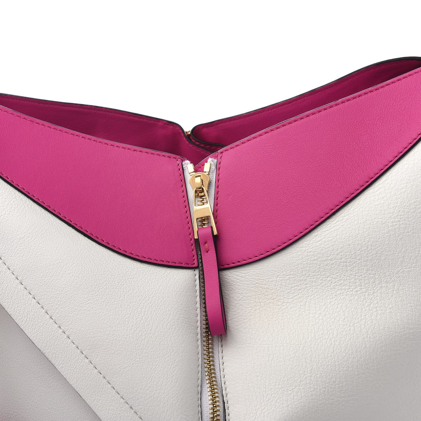 Calfskin Small Hammock Shoulder Bag Shocking Pink White