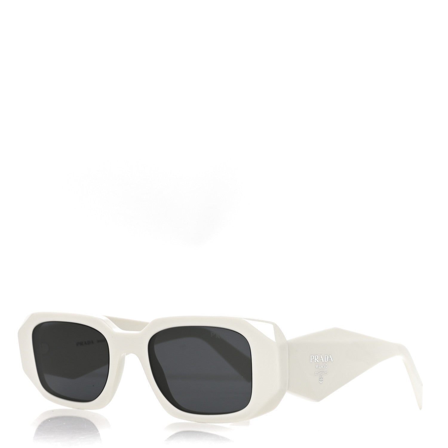 Prada Acetate Symbole Sunglasses SPR 17W White White 1 of 14