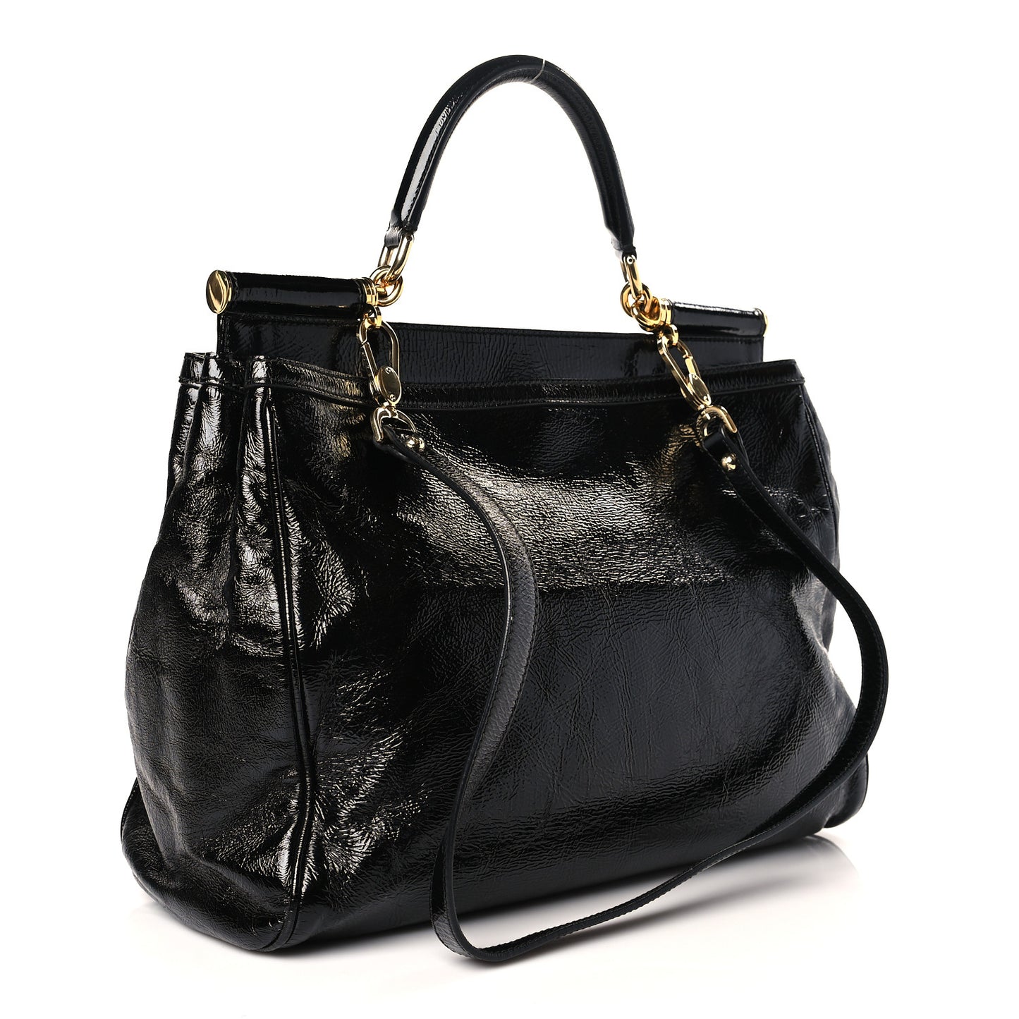 Patent Miss Sicily Tote Black