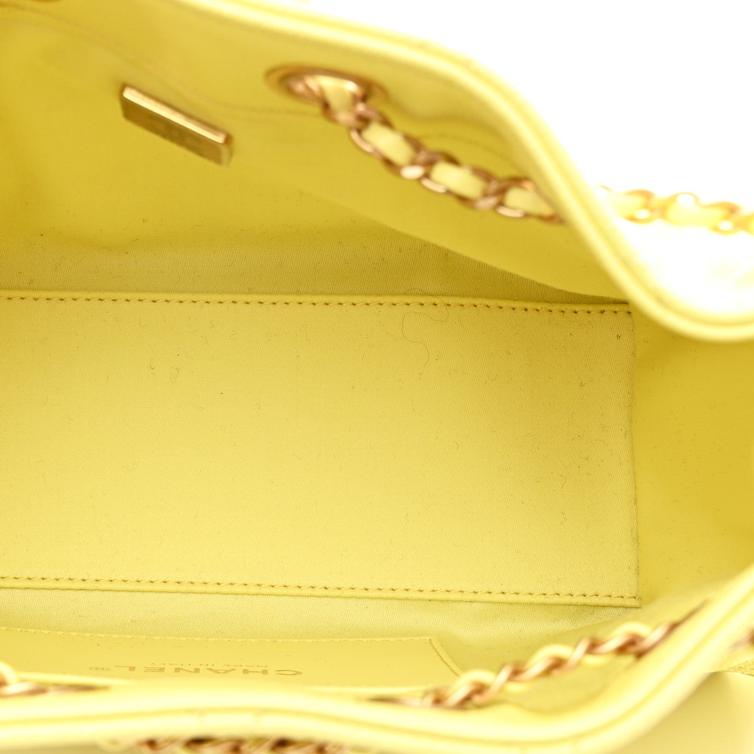 Chanel Caviar Quilted Mini Chanel 25 Handbag Light Yellow 5 of 11