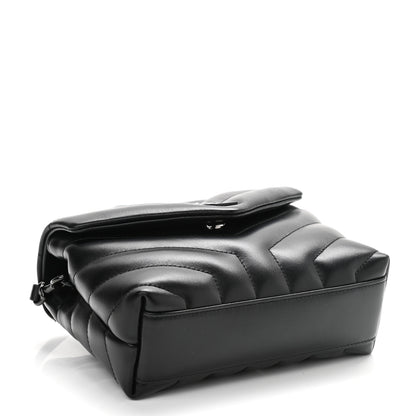 Saint Laurent Calfskin Y Quilted Monogram Toy Loulou Crossbody Bag Black 4 of 11