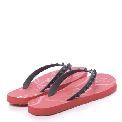 Christian Louboutin Rubber Spike Loubi Donna Flip Flop 37 Black 4 of 8