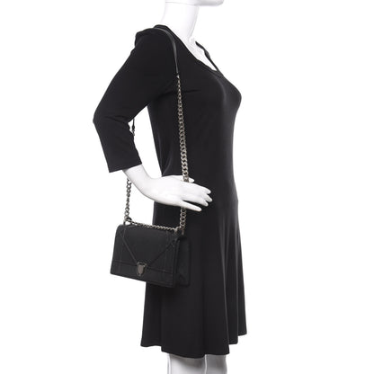 Christian Dior Grained Calfskin Small Diorama Flap Bag Black 2 of 9