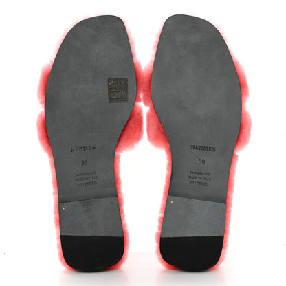 Hermes Woolskin Oran Sandals 39 Rose Du Desert 5 of 8