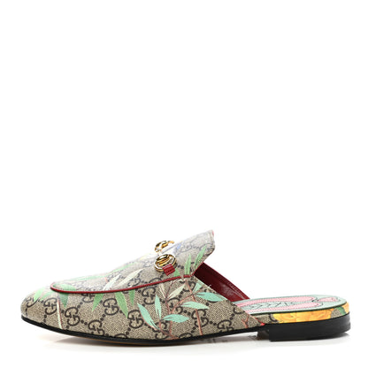 Gucci GG Supreme Monogram Tian Womens Princetown Slippers 39.5 Beige Ebony Multicolor 1 of 8