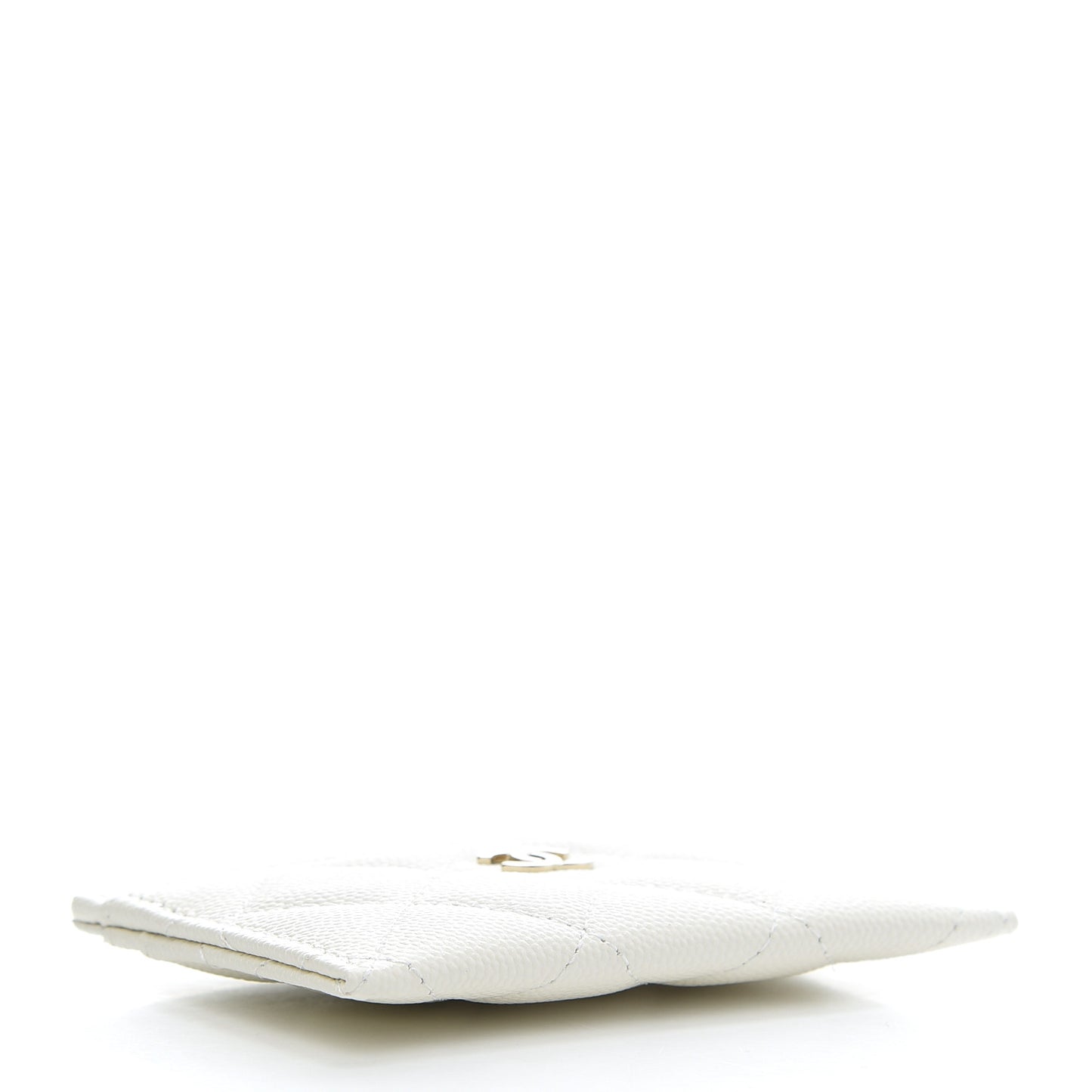 Caviar Quilted Card Holder White