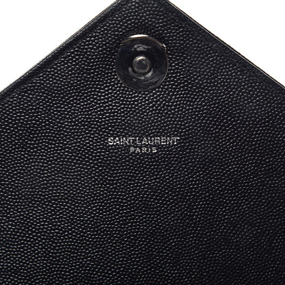 Saint Laurent Grain De Poudre Textured Mixed Matelasse Large Triquilt Monogram Monochrome Satchel Black 6 of 11