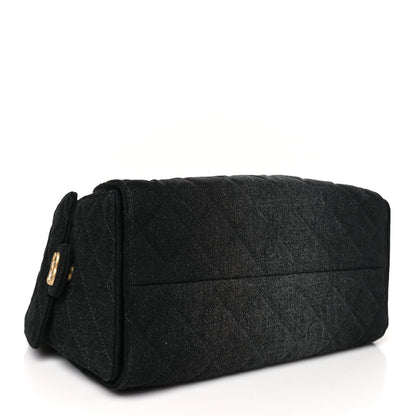 Chanel Washed Denim Quilted Small Chanel 25 Handbag Black 4 of 10