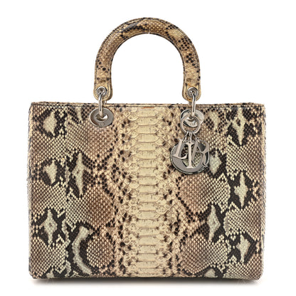 Christian Dior Snakeskin Large Lady Dior Beige 1 of 11