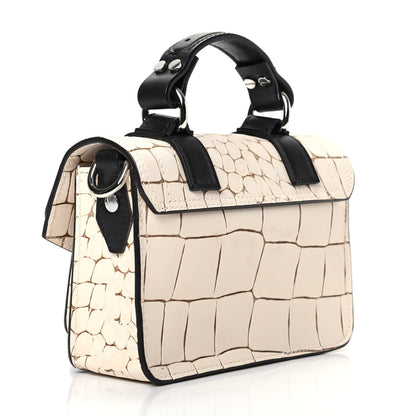 Proenza Schouler Calfskin Crocodile Embossed Micro PS1 Satchel Clay 2 of 7