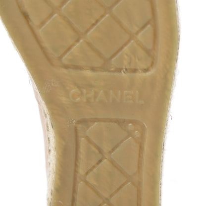 Chanel Lambskin CC Espadrilles 38 Beige Black 8 of 11