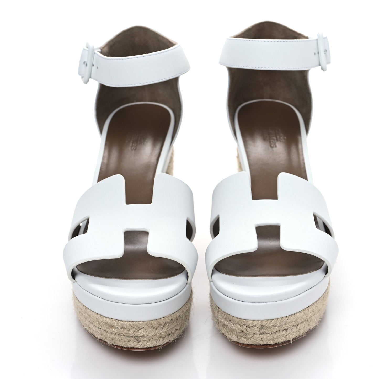 Goatskin Elda Espadrille Wedge Sandals 39 White