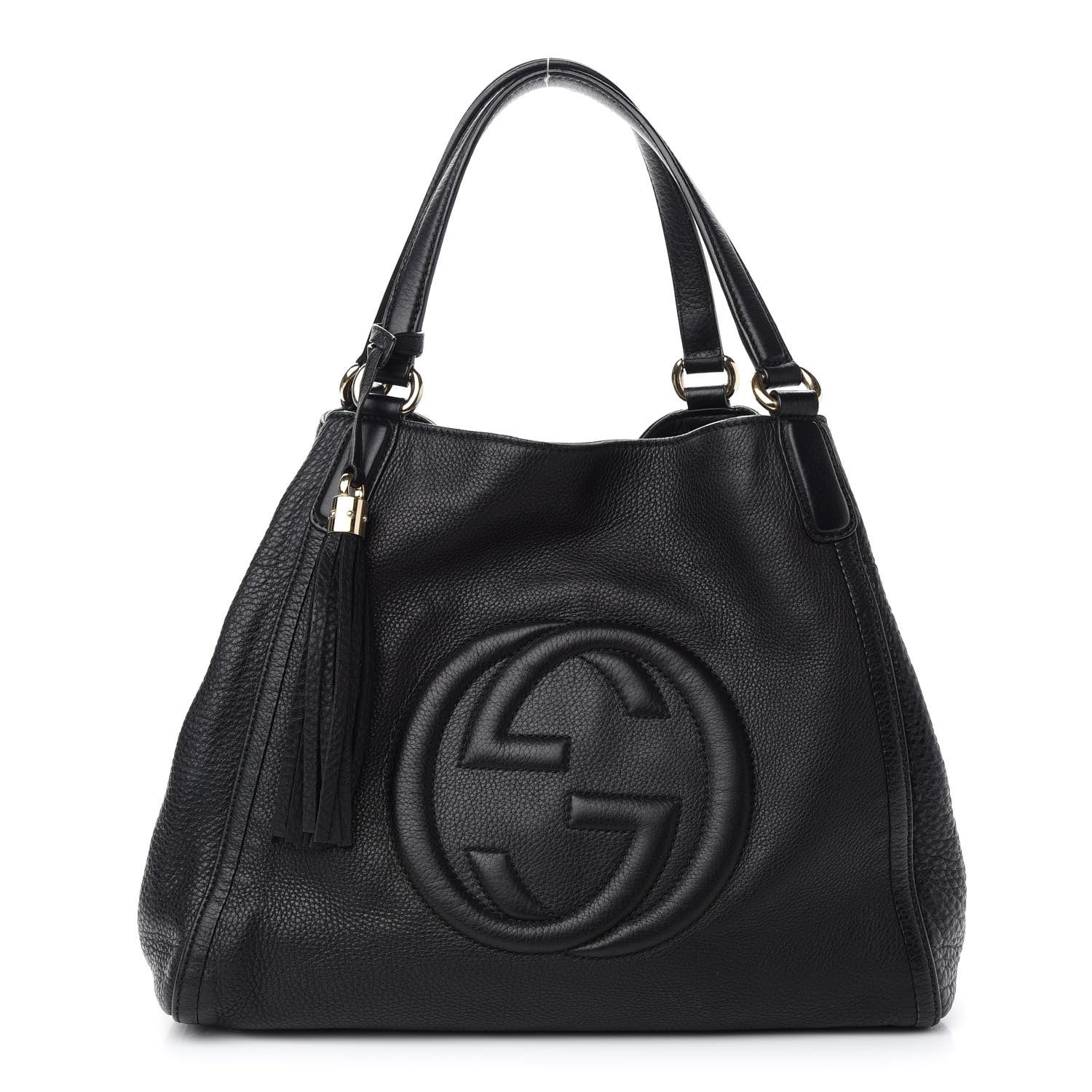 Gucci Pebbled Calfskin Medium Soho Shoulder Bag Black 1 of 10