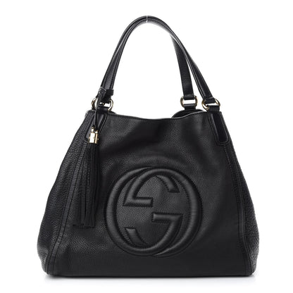 Gucci Pebbled Calfskin Medium Soho Shoulder Bag Black 1 of 10