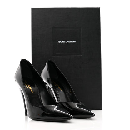 Saint Laurent Patent Calfskin Kiki 100 Pumps 36.5 Black 8 of 8