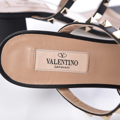 Valentino Garavani Calfskin Rockstud 60mm Caged Slide Sandals 38.5 Black 7 of 10