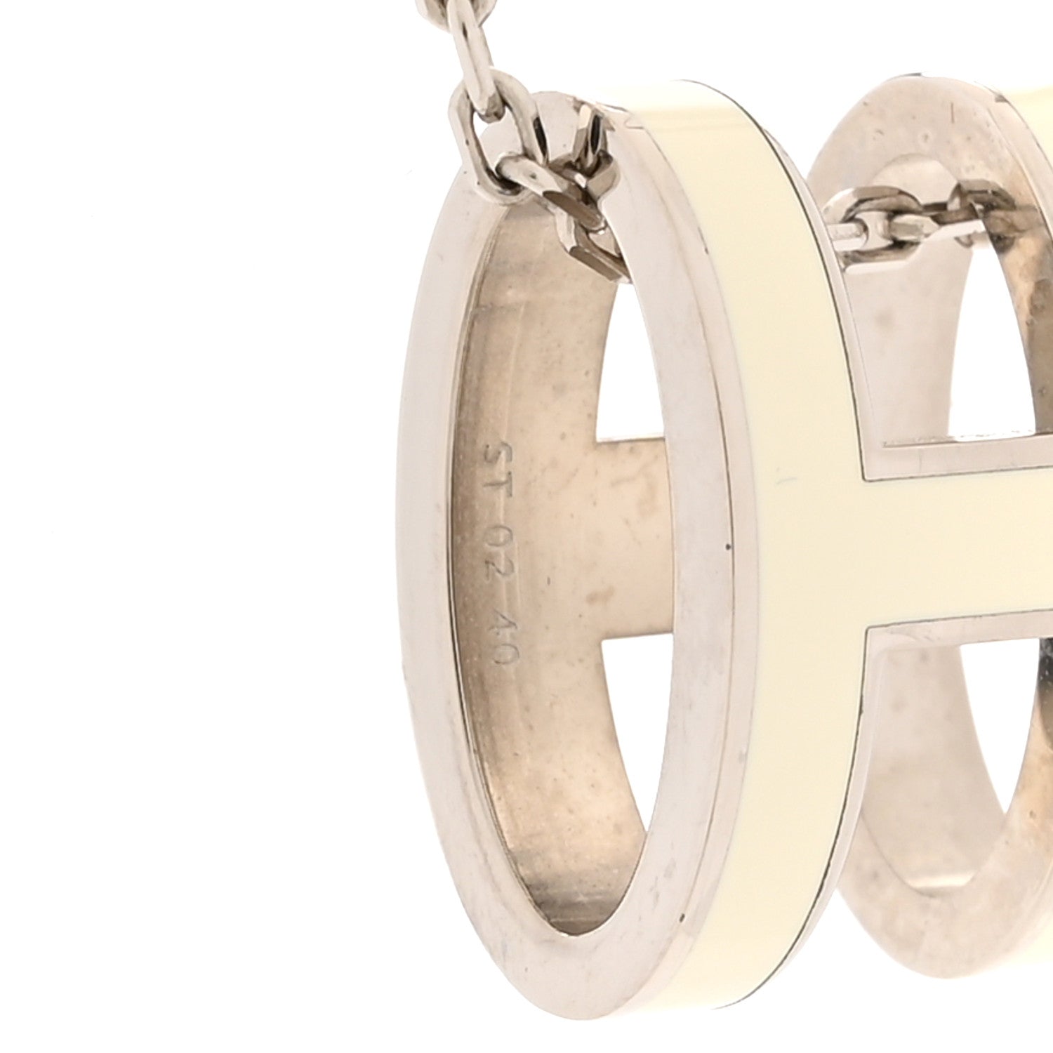 Hermes Palladium Pop H Pendant Necklace White 5 of 7