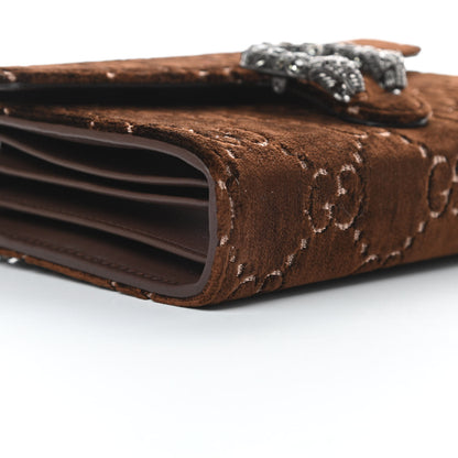 Gucci Velvet GG Monogram Mini Dionysus Chain Wallet Brown 9 of 11