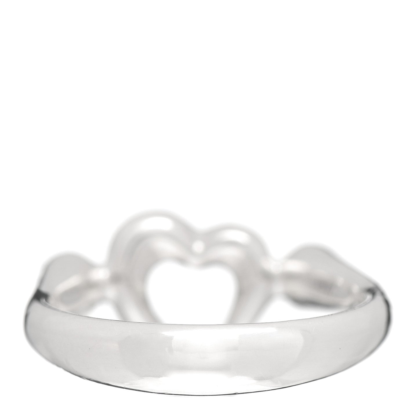 Sterling Silver Diamond Elsa Peretti Open Heart Ring 49 5